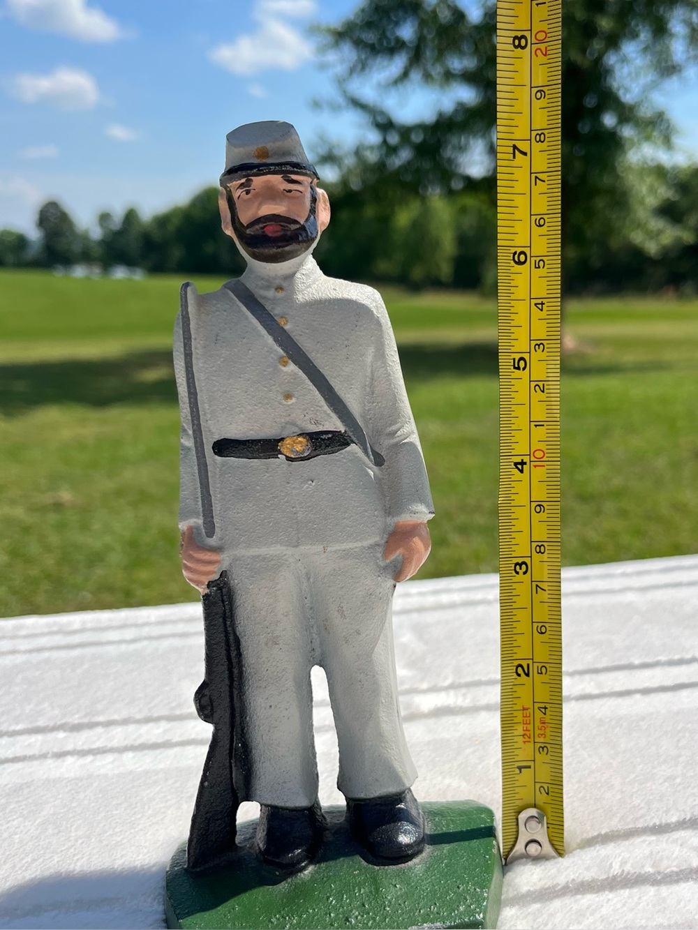1970s Vintage Cast Iron Confederate Soldier Figurine (Handmade) - Picture 5 of 6